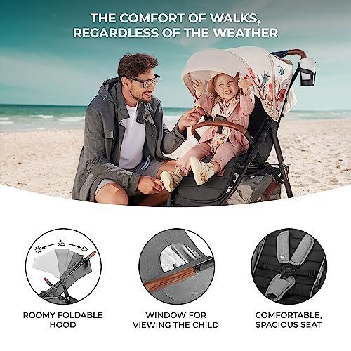 Kinderkraft GRANDE PLUS Stroller for Toddlers, Gray
