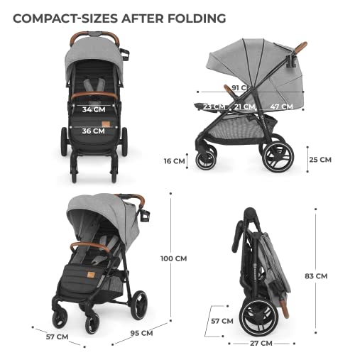 Kinderkraft GRANDE PLUS Stroller for Toddlers, Gray