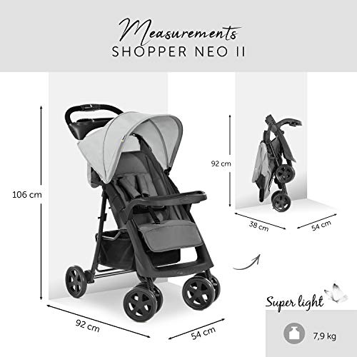 Hauck Shopper Neo 2 Pushchair, Grey - Lightweight Compact
