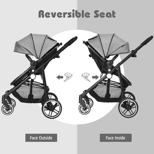 COSTWAY 2 in 1 Baby Pushchair with Reversible Seat