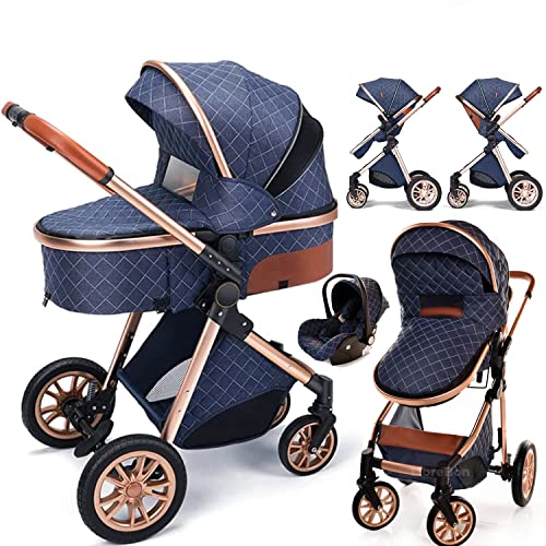 3-in-1 Lightweight Folding Stroller for Newborns and Toddlers