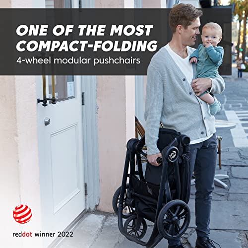 Compact Reversible Stroller with Belly Bar Included in Rich Black