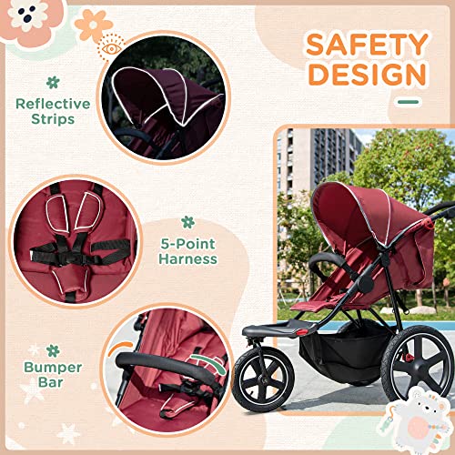 HOMCOM Lightweight Foldable Baby Stroller - Red