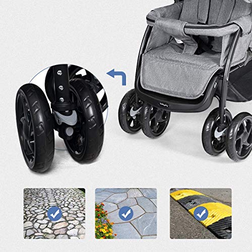 COSTWAY Double Seat Foldable Twin Tandem Pushchair
