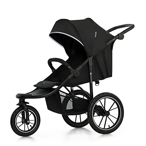 Kinderkraft HELSI Jogger Stroller, 3 Wheeler, Lightweight, Black