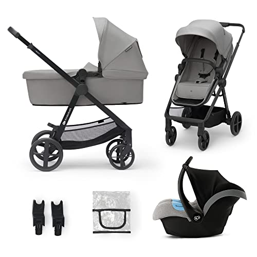 Kinderkraft 3-in-1 Stroller, Pushchair, Pram Set - Gray