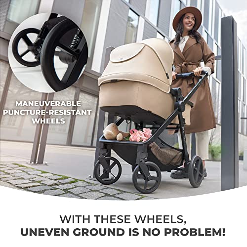 Kinderkraft 3-in-1 Stroller, Pushchair, Pram Set - Gray