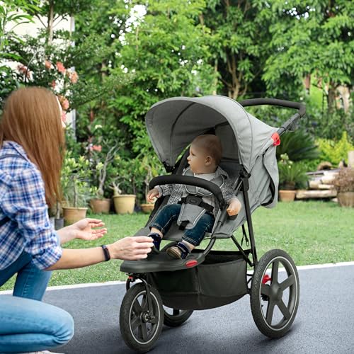 HOMCOM 2-in-1 Lightweight Travel Pram Buggy, Reversible Seat
