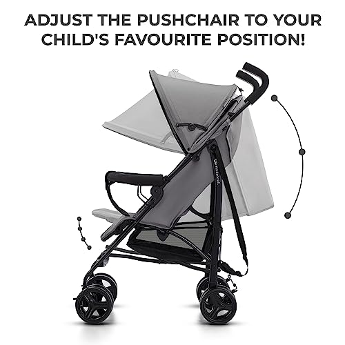 Kinderkraft TIK Lightweight Stroller - Gray, Adjustable, Travel-friendly