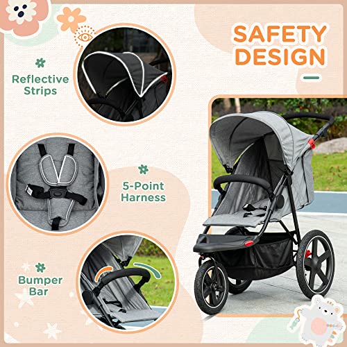 HOMCOM 2-in-1 Lightweight Travel Pram Buggy, Reversible Seat