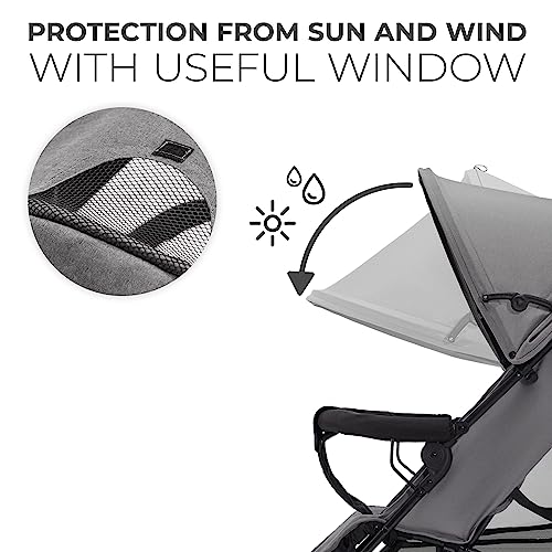 Kinderkraft TIK Lightweight Stroller - Gray, Adjustable, Travel-friendly