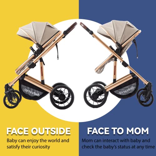 Infant Newborn Bassinet Stroller - 2-in-1 Convertible Pushchair
