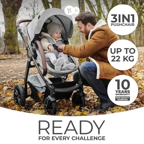 Kinderkraft MOOV Pram 3 in 1 Set with Infant Car Seat - Black