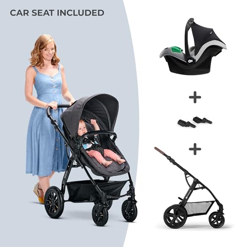 Kinderkraft MOOV Pram 3 in 1 Set with Infant Car Seat - Black