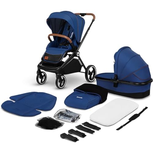 LIONELO Mika Pram with Baby Carrier, Buggy (GREEN)