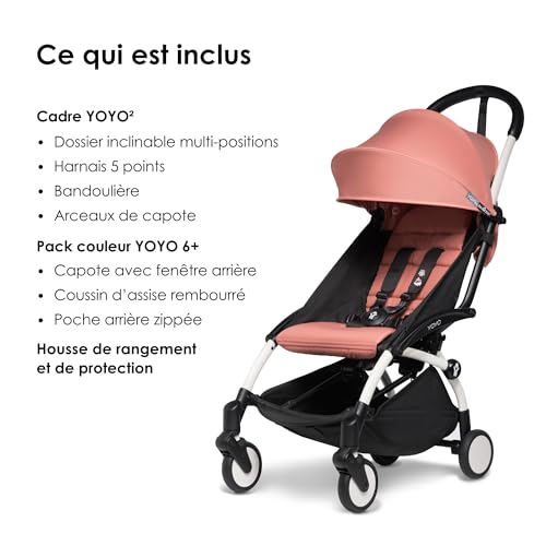 BABYZEN YOYO2 Stroller - White Frame, Ginger Colour Pack
