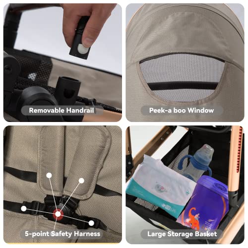 Infant Newborn Bassinet Stroller - 2-in-1 Convertible Pushchair