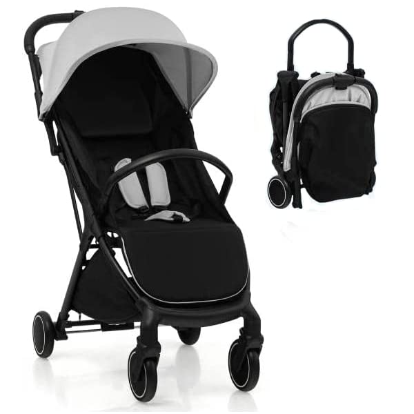 Maxmass Folding Baby Stroller, Toddler Lightweight Buggy (Grey)