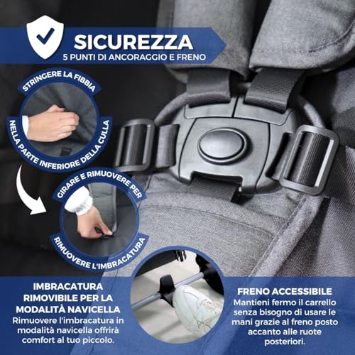 Mobiclinic Kids 2-in-1 Stroller with Carry Cot