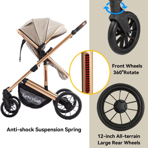 Infant Newborn Bassinet Stroller - 2-in-1 Convertible Pushchair