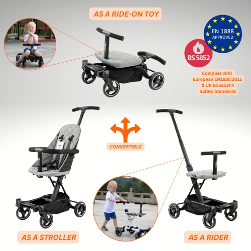 Oberlux Convertible 3-in-1 Lightweight Baby Stroller - Grey