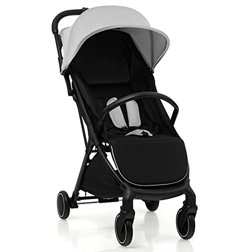 GYMAX Foldable Lightweight Baby Stroller with 5-Point Safe Belt