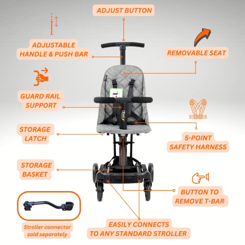 Oberlux Convertible 3-in-1 Lightweight Baby Stroller - Grey