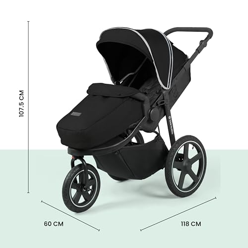 Ickle Bubba Venus Max All-Black Jogger Stroller