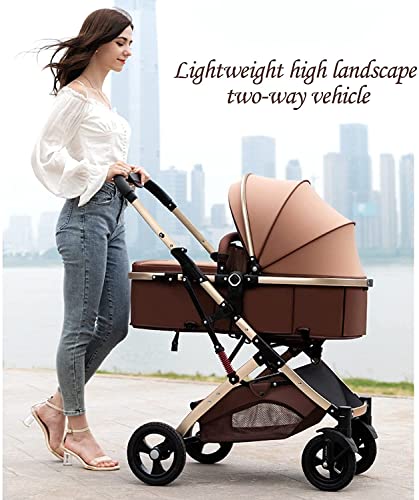 MingrXieh 2-in-1 High Landscape Stroller, Reversible Bassinet