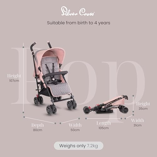 Silver Cross Pop Pushchair: Foldable Stroller, Adjustable Seat