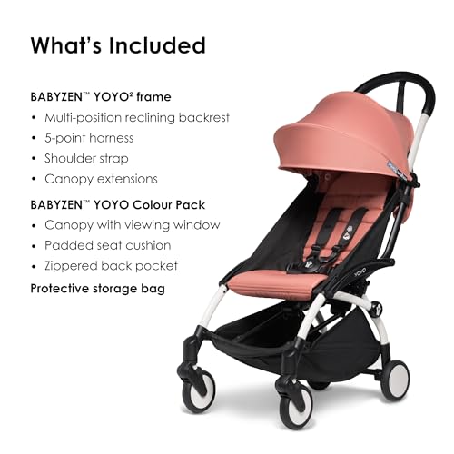 BABYZEN YOYO2 Stroller - White Frame, Ginger Colour Pack