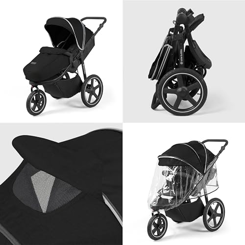 Ickle Bubba Venus Max All-Black Jogger Stroller