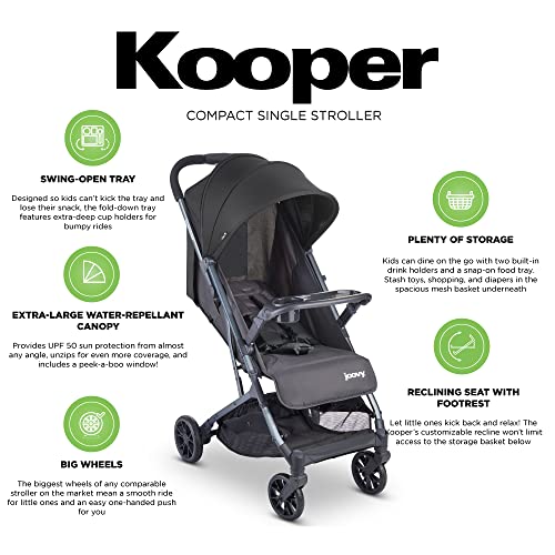 Joovy Kooper Lightweight Pushchair, Compact Fold, Forged Iron
