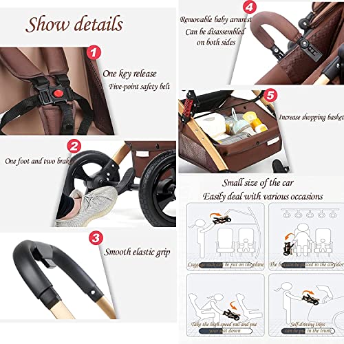 MingrXieh 2-in-1 High Landscape Stroller, Reversible Bassinet