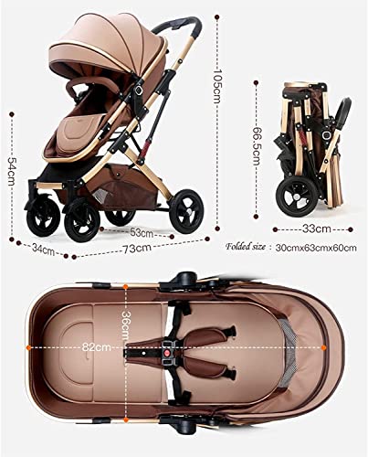 MingrXieh 2-in-1 High Landscape Stroller, Reversible Bassinet
