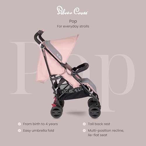 Silver Cross Pop Pushchair: Foldable Stroller, Adjustable Seat