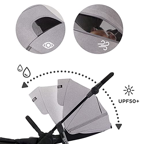 Kinderkraft VESTO Lightweight Stroller with Foldable Design, Gray