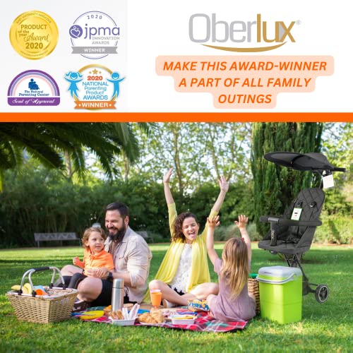 Oberlux Convertible 3 in 1 Baby Stroller, Lightweight Black