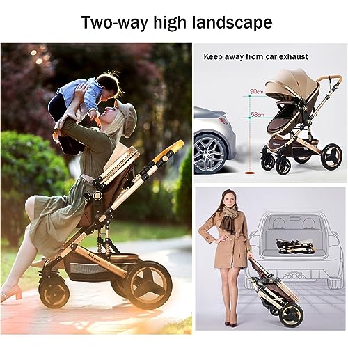 Convertible Baby Pram Stroller Bassinet Stroller in Green