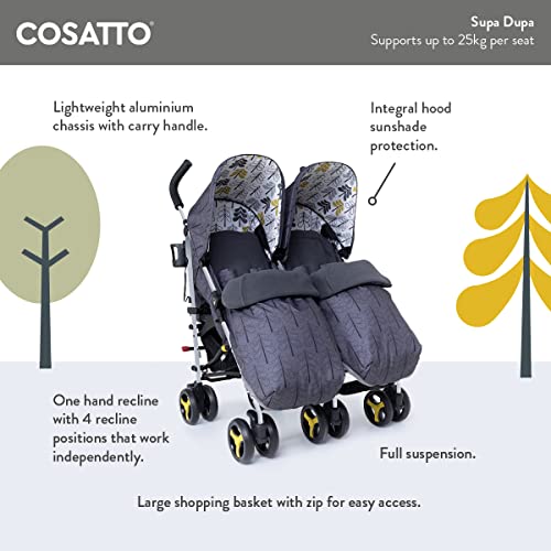 Cosatto Supa Dupa Double Stroller: Lightweight & Compact