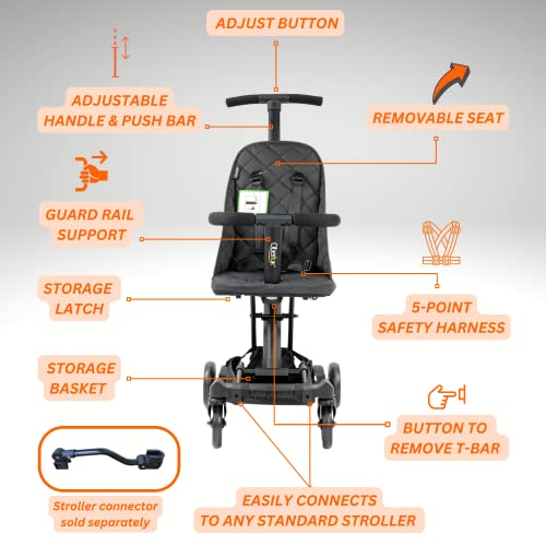 Oberlux Convertible 3 in 1 Baby Stroller, Lightweight Black