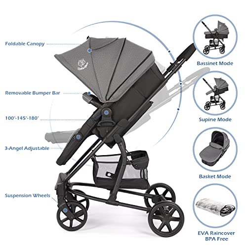 Hadibio 2 in 1 Travel System Stroller Pram
