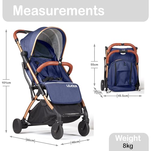 Lejoux™ Lightweight Foldable Baby Stroller Buggy - Blue
