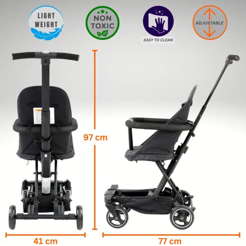 Oberlux Convertible 3 in 1 Baby Stroller, Lightweight Black
