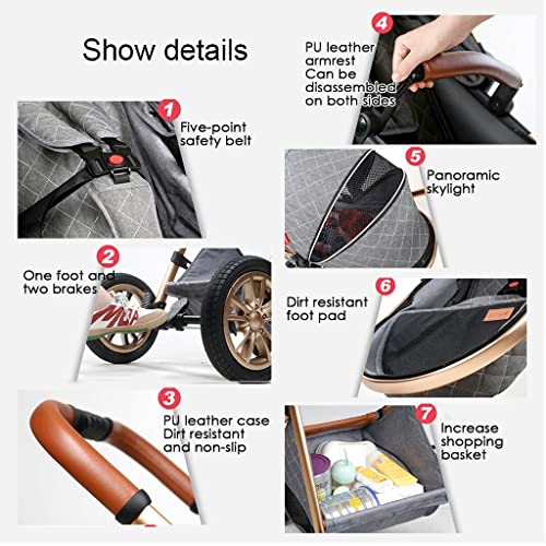 Lightweight Travel Stroller Jogging Pram with Accessories - Dark Grey