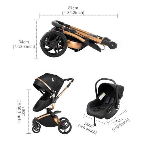 White 3 in 1 Baby Travel System Pushchair