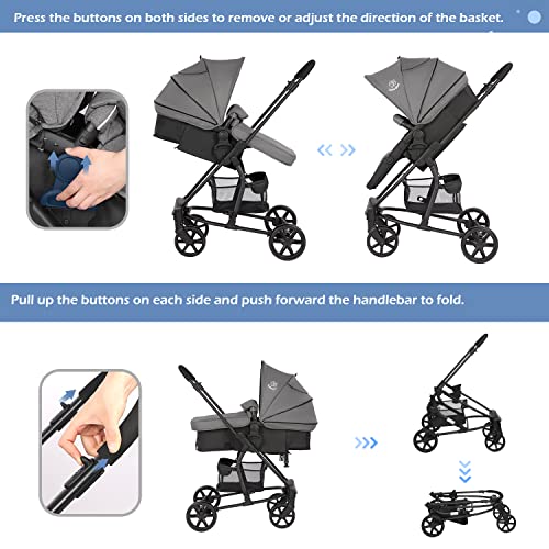 Hadibio 2 in 1 Travel System Stroller Pram