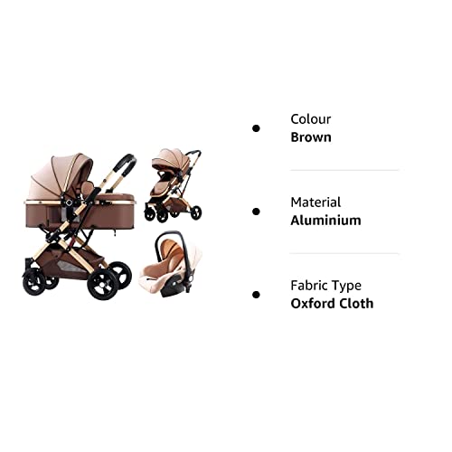 TUCY 3-in-1 Baby Stroller Travel System in Brown