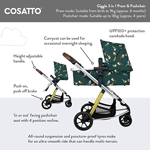 Cosatto Giggle 3-in-1 Travel System with Free Raincover