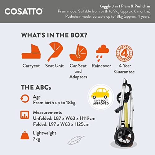 Cosatto Giggle 3-in-1 Travel System with Free Raincover